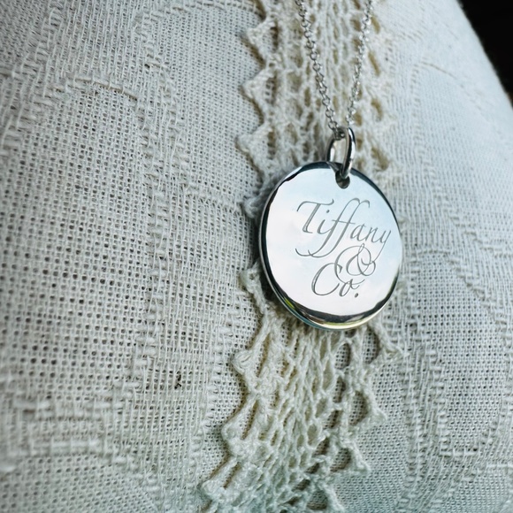 Tiffany & Co Notes Round Disc Charm Necklace in Silver, 18" - Picture 5 of 7
